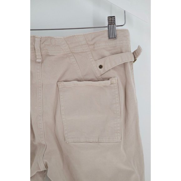 Anthropologie Women Size 29 Light Beige Straight Leg Mid Rise Pants Cropped - Picture 5 of 6